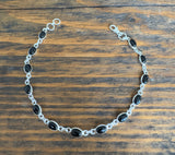 Dainty Black Onyx Sterling Silver Bracelet