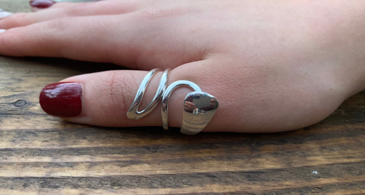 Sterling Silver Statement Wrap Ring- Thumb Ring