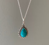 Turquoise Sunburst Teardrop Necklace