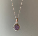 Amethyst Sunburst Oval Necklace