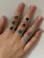 Sunburst Silver Ring with Gemstone & Size Options by Springwaves