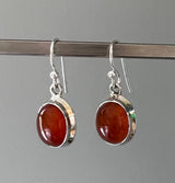 Classic Carnelian Oval Sterling Silver Earrings