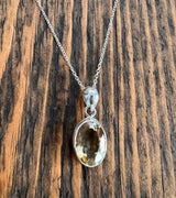 Faceted Citrine Sterling Silver Necklace