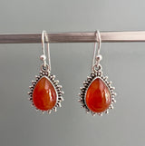 Carnelian Sunburst Teardrop Earrings
