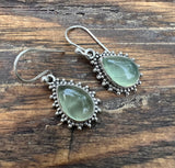 Prehnite Sunburst Teardrop Earrings