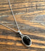 Black Onyx Oval  Bohemian Sterling Silver Necklace