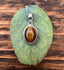 Tiger Eye Oval Dot Silver Necklace