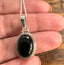 Black Onyx Oval  Bohemian Sterling Silver Necklace
