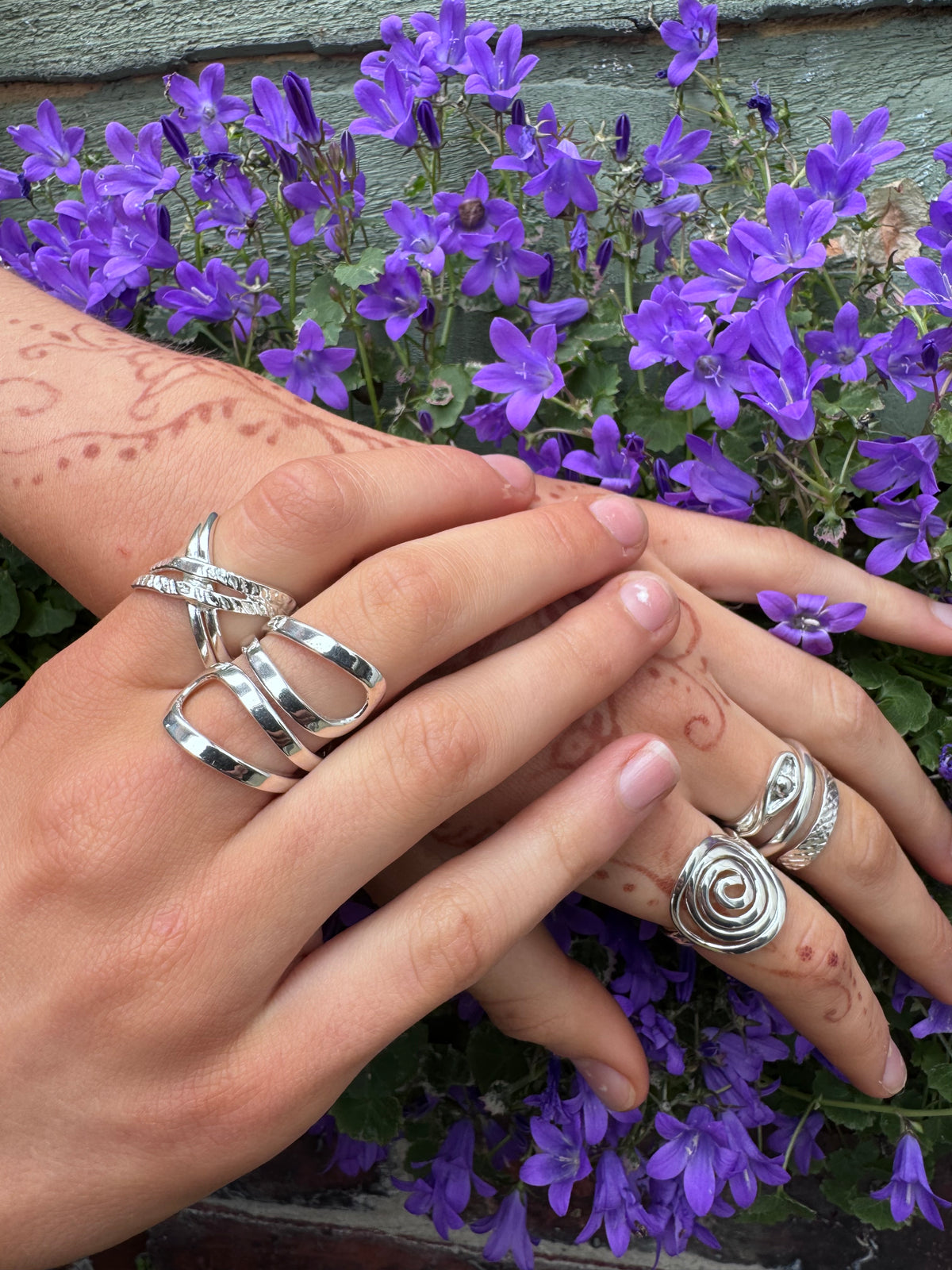Sterling Silver Crossover Wrap Ring-Adjustable