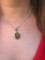 Tiger Eye Oval Dot Silver Necklace