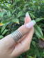 Sterling Silver Hammered Multi Band Ring - Adjustable