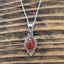 Dainty Boho Carnelian Teardrop Silver Necklace Pendant