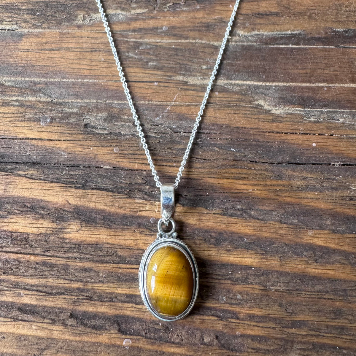 Tiger Eye Bohemian Silver Necklace