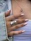 Sterling Silver Hammered Multi Band Ring - Adjustable