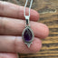 Dainty Boho Amethyst Teardrop Silver Necklace Pendant