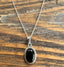 Black Onyx Oval  Bohemian Sterling Silver Necklace