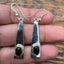 Long Triangle Black Onyx Earrings