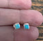 Tiny Square Opal Stud Earrings