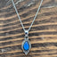 Dainty Boho Labradorite Teardrop Silver Necklace Pendant