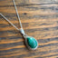 Malachite Teardrop Silver Necklace Pendant