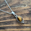 Dainty Boho Tiger Eye Teardrop Pendant Necklace