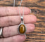 Tiger Eye Oval Dot Silver Necklace