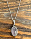 Rose Quartz Oval Bohemian Silver Necklace