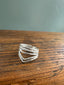 Chevron Twisted Band Sterling Silver Ring - Adjustable -Thumb Ring
