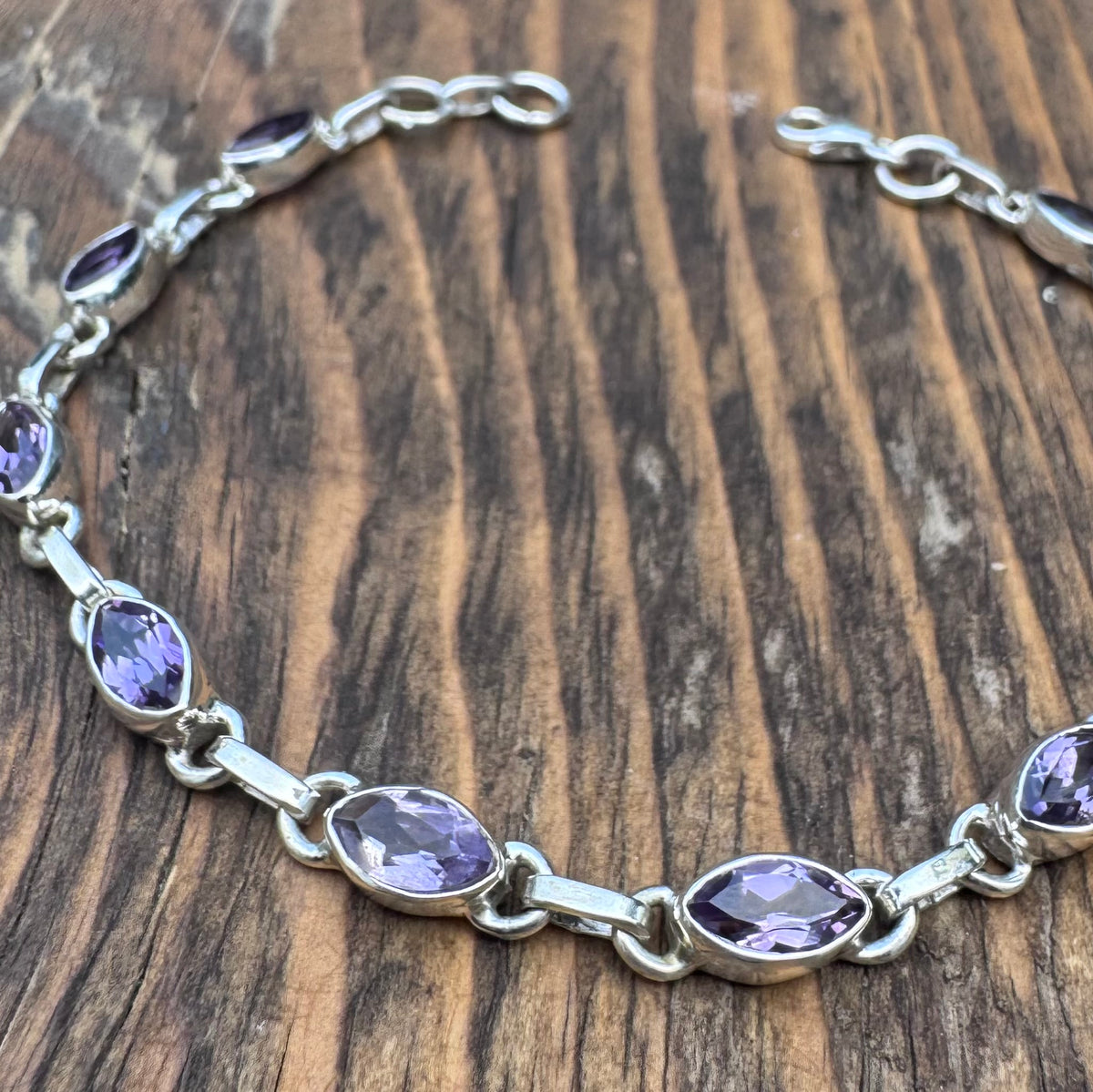 Amethyst Sterling Silver Bracelet