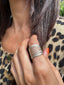 Full Finger Twisted Thick Band Sterling Silver Ring-Adjustable