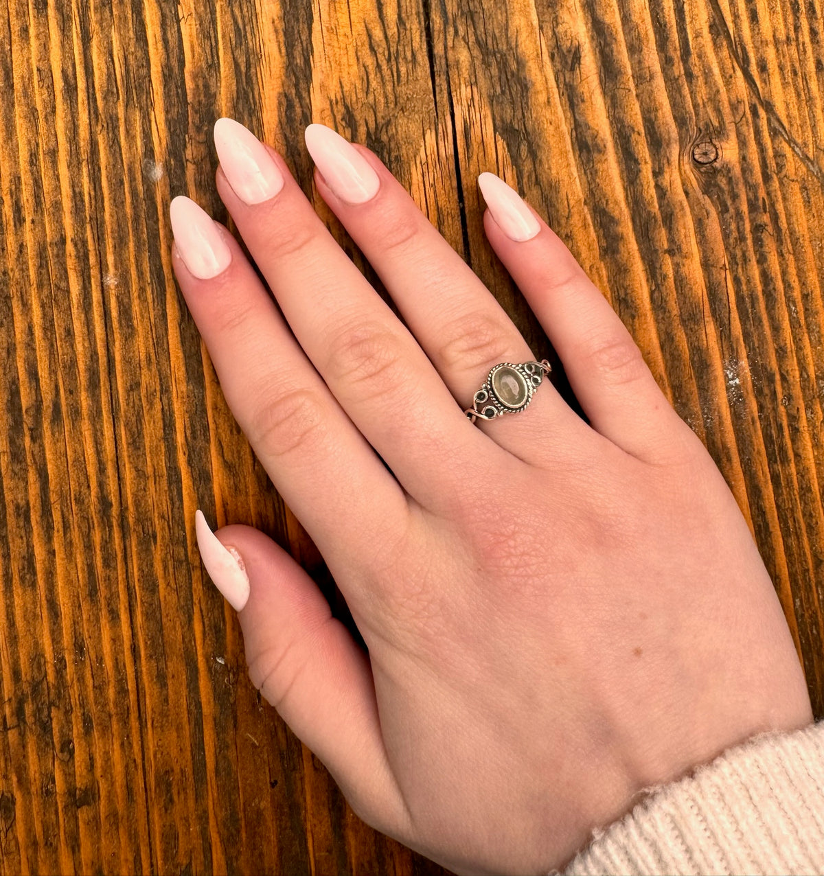 Gemstone Boho Sterling Silver Ring - Gemstone & Size Options