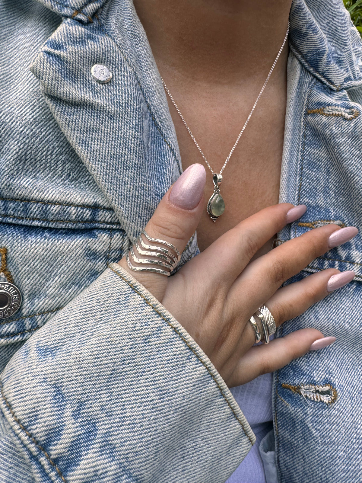 Silver Multi Band Chevron Wave Ring, Adjustable Thumb Ring