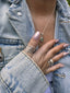 Silver Multi Band Chevron Wave Ring, Adjustable Thumb Ring