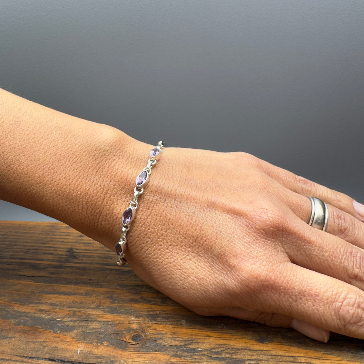 Amethyst Sterling Silver Bracelet