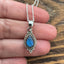 Dainty Boho Labradorite Teardrop Silver Necklace Pendant