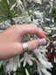 Sterling Silver Wide Band Textured Adjustable Ring, Thumb Ring