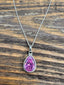 Faceted Pink Topaz Teardrop Sterling Silver Necklace Pendant
