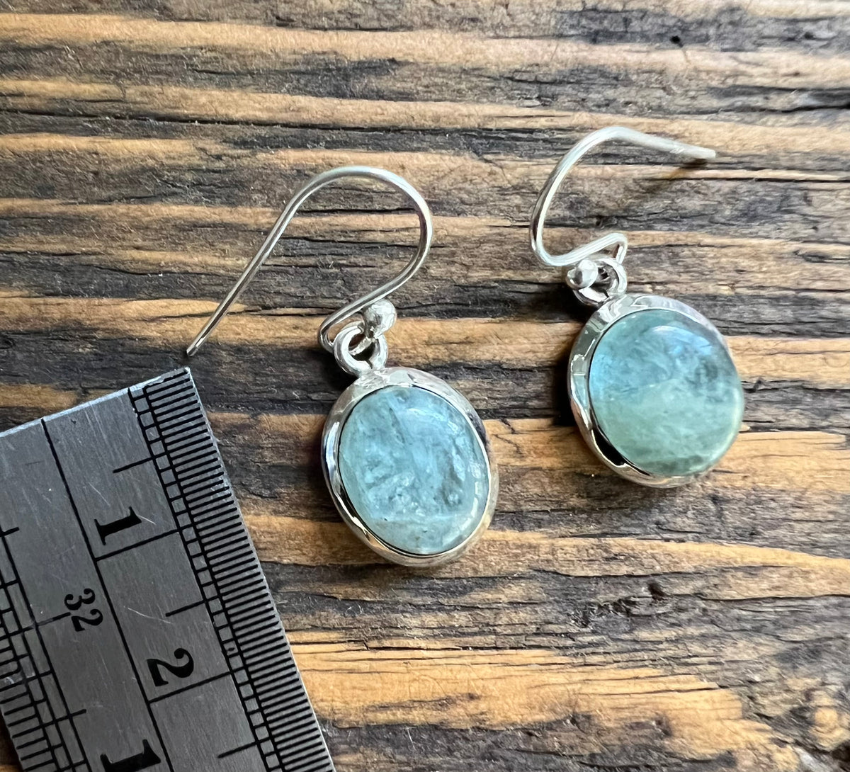 Classic Aquamarine Oval Sterling Silver Earrings