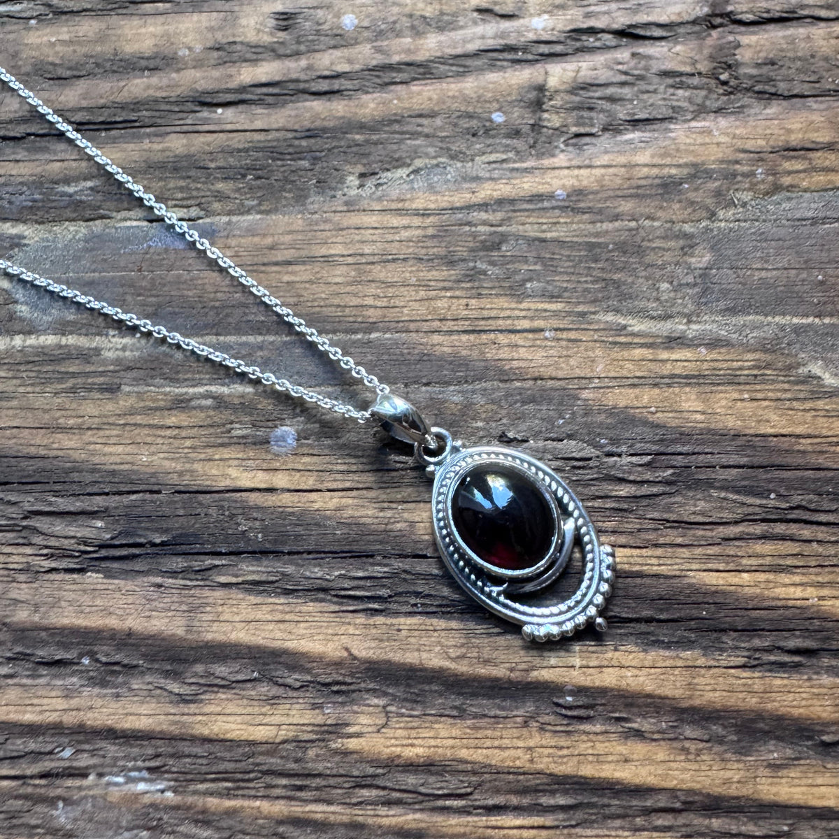 Boho Black Onyx Ornate Oval Necklace
