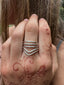 Chevron Twisted Band Sterling Silver Ring - Adjustable -Thumb Ring