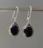 Black Onyx Oval Dot Silver Earrings