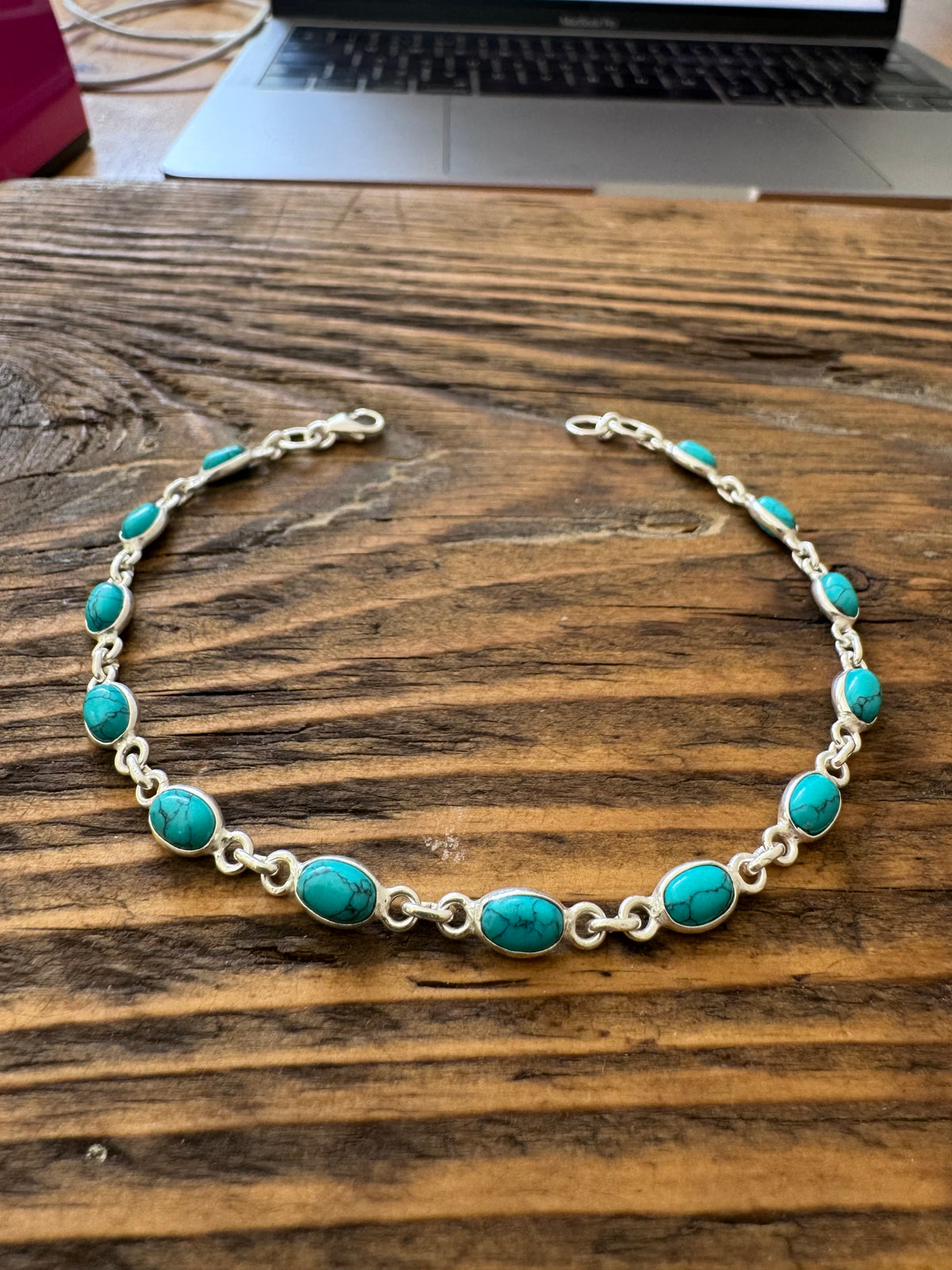 Dainty Turquoise Sterling Silver Bracelet