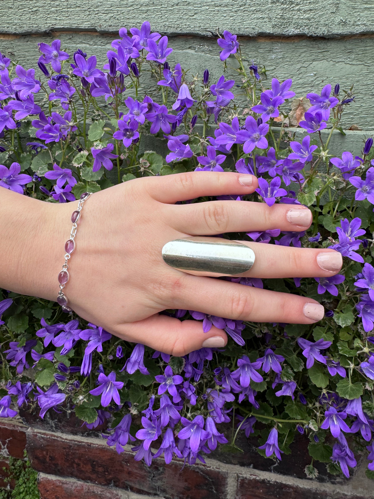 Dainty Amethyst Sterling Silver Bracelet