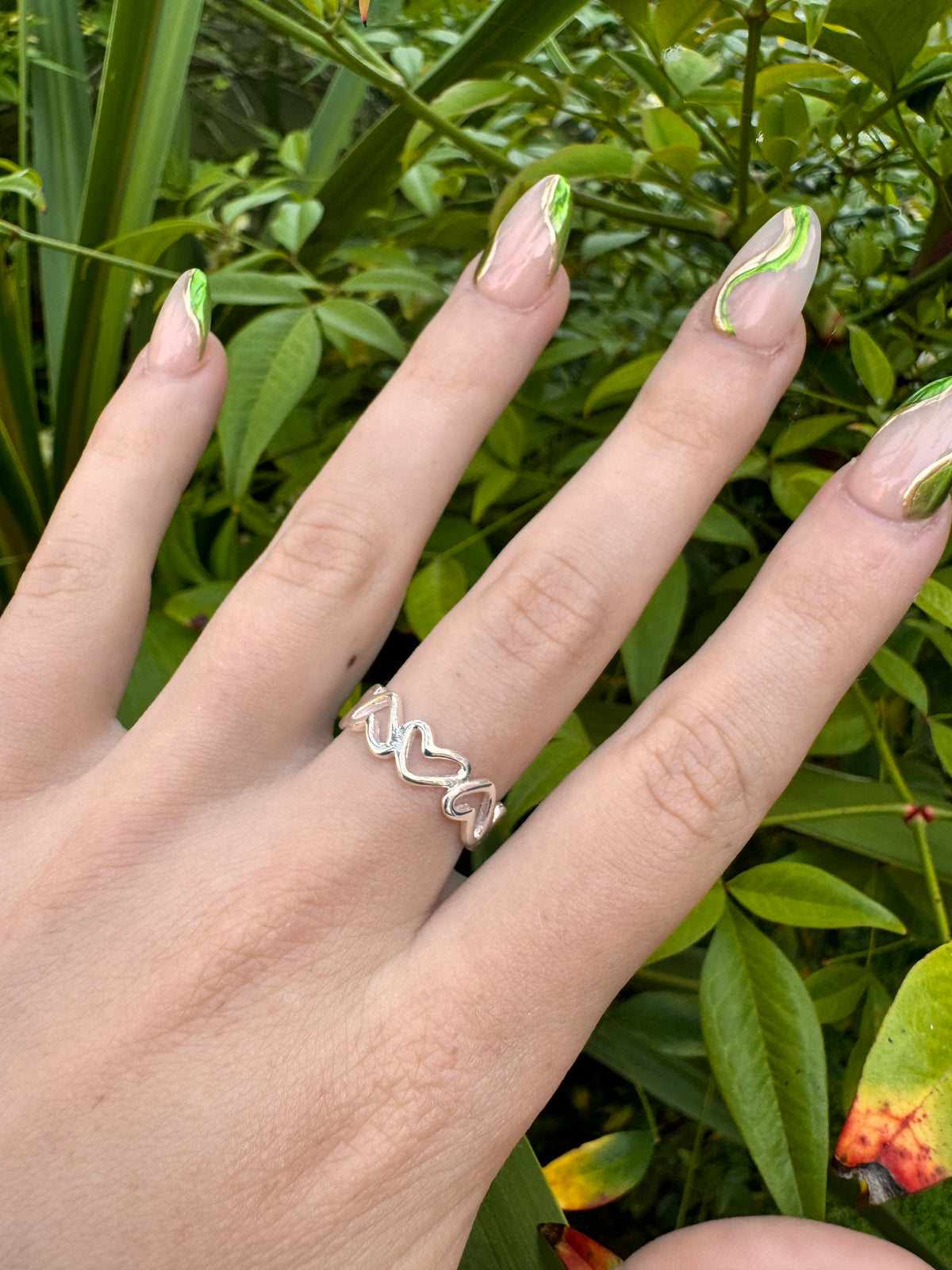 Modernist Heart Sterling Silver Band Ring