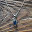Dainty Boho Kyanite Teardrop Silver Pendant Necklace