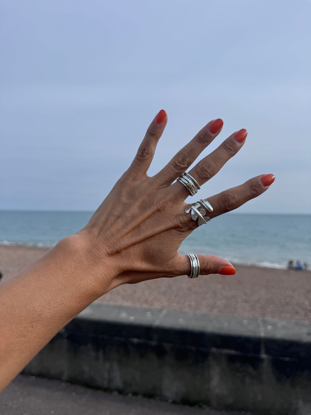 Big Leaf Wrap Sterling Silver Ring-Adjustable
