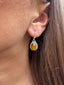 Tiger Eye Oval Dot Silver Earrings