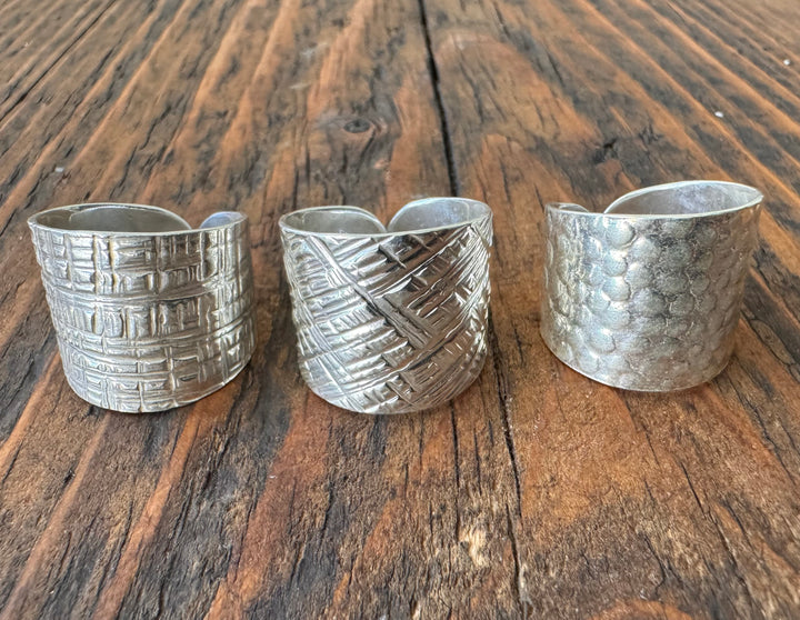 Sterling Silver Square Band Ring- Adjustable