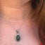 Green Onyx Oval Dot Silver Necklace