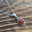 Dainty Boho Carnelian Teardrop Silver Necklace Pendant